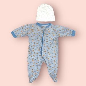 Gerber Hat & Zipper Footie Pajamas Bundle Size 0-3 Months